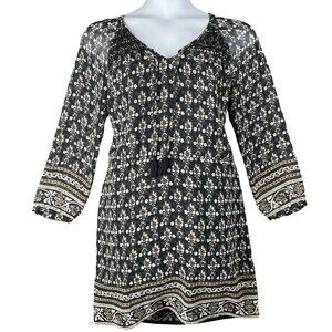 Madewell Black and White Long Sleeve Dress